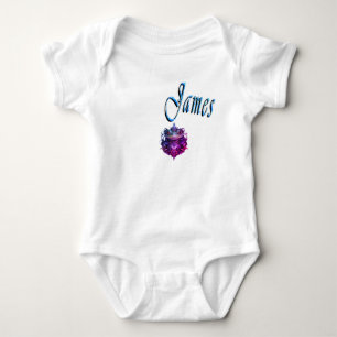 Blue James Name Baby Bodysuit
