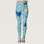 Blue Japanese Floral Pattern Illustration Leggings<br><div class="desc">Add some colour to your outfit with this Blue Japanese Floral Pattern Illustration Leggings.</div>
