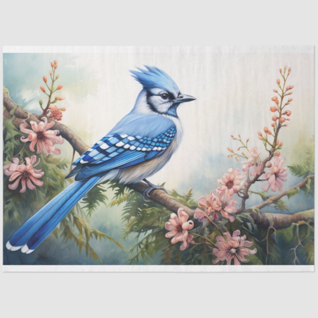 Blue Jay 2 Decoupage Paper (Front)