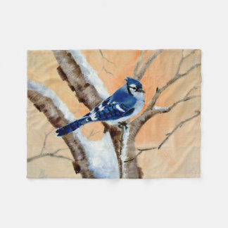 Blue Jay At Sunset Fleece Blanket