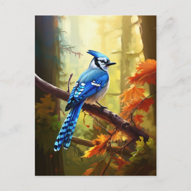 Blue Jay Bird Art Postcard (Front)