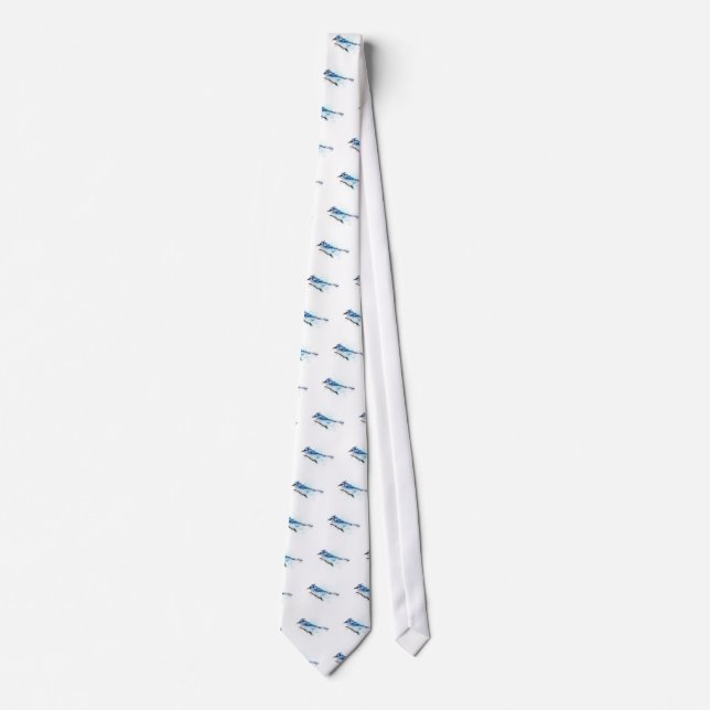 Blue Jay Bird - Blue Geai Tie (Front)