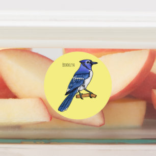 Blue jay bird cartoon illustration