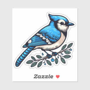 Blue Jay bird Custom-Cut Vinyl Sticker