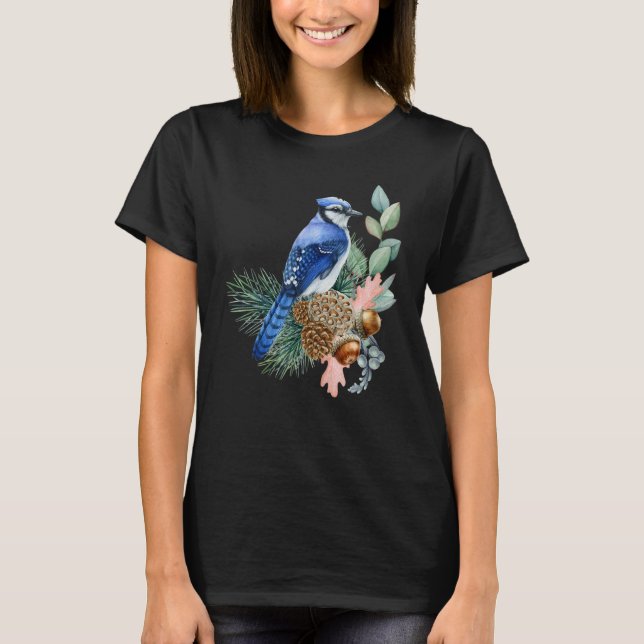 Blue Jay Bird   Cute Birds Animal   Graphic T-Shirt (Front)