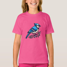Blue Jay bird Kids Basic T-Shirt