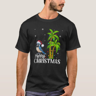 Blue Jay Bird Lovers Men Women Christmas Tree Ligh T-Shirt