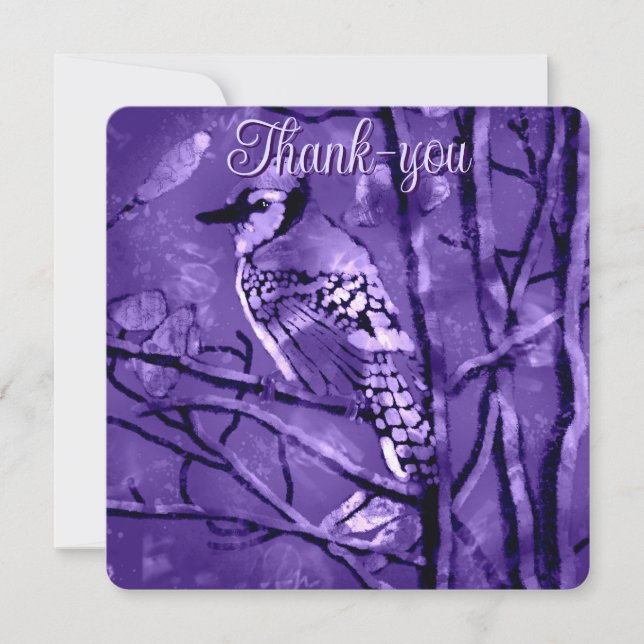 Blue Jay Bird Pink Abstract Art Personalised (Front)