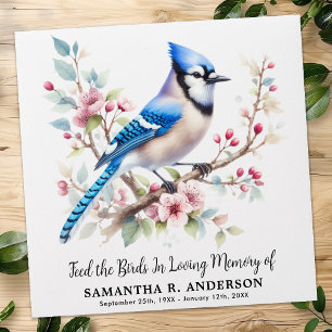 Blue Jay Bird Seed Packets Memorial Funeral Favour Envelope