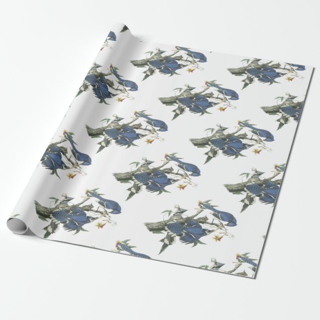 Blue Jay by Audubon Wrapping Paper (Unrolled)