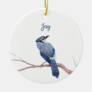 Blue Jay Ceramic Tree Decoration