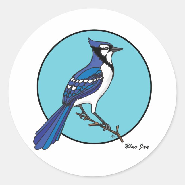 BLUE JAY CLASSIC ROUND STICKER (Front)