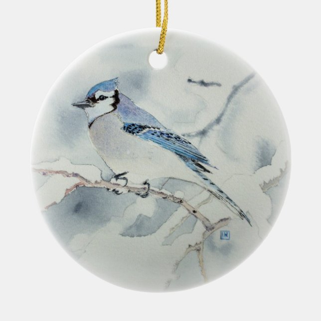Blue Jay Holiday Ornament (Front)