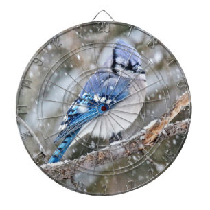 Blue Jay in a Snowstorm Dartboard