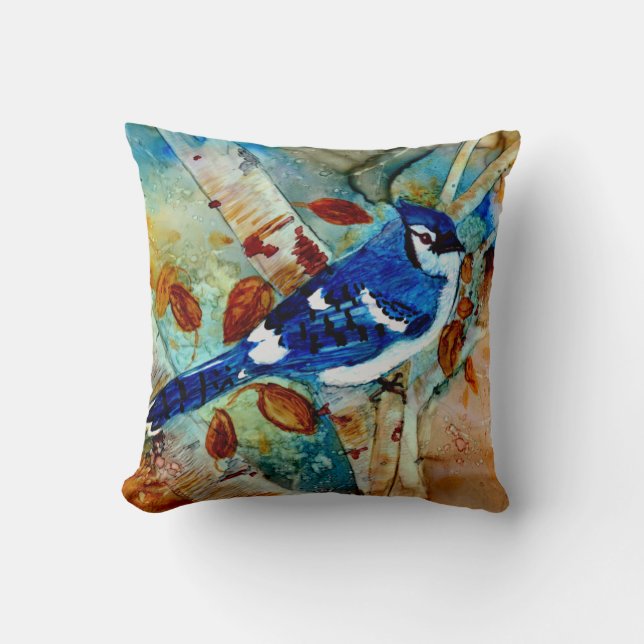Blue Jay in the Tree Cushion (Front)