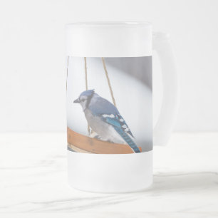 Blue Jay Lunch Frosted Glass Beer Mug