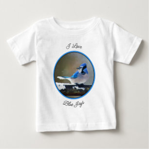 Blue Jay Painting - Original Bird Art Baby T-Shirt