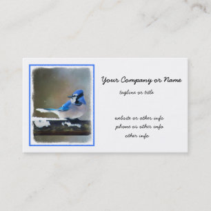 Blue Jay Painting - Original Bird Art Business Card