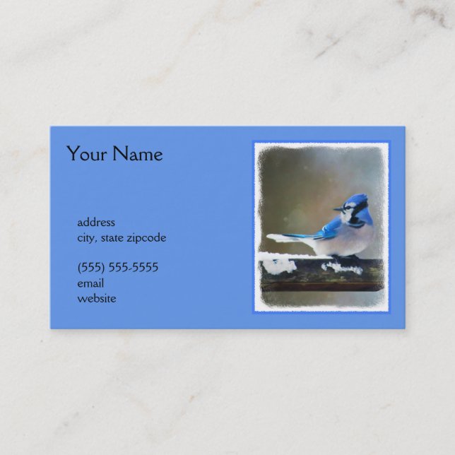 Blue Jay Painting - Original Bird Art Business Card (Front)