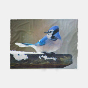 Blue Jay Painting - Original Bird Art Fleece Blanket