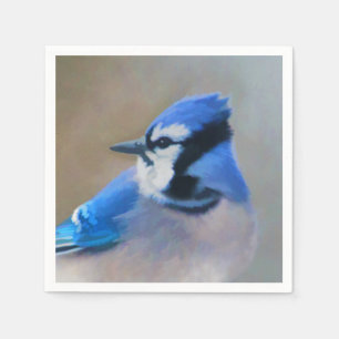 Blue Jay Painting - Original Bird Art Napkin