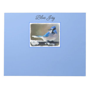 Blue Jay Painting - Original Bird Art Notepad