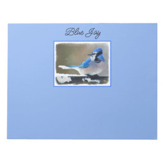 Blue Jay Painting - Original Bird Art Notepad