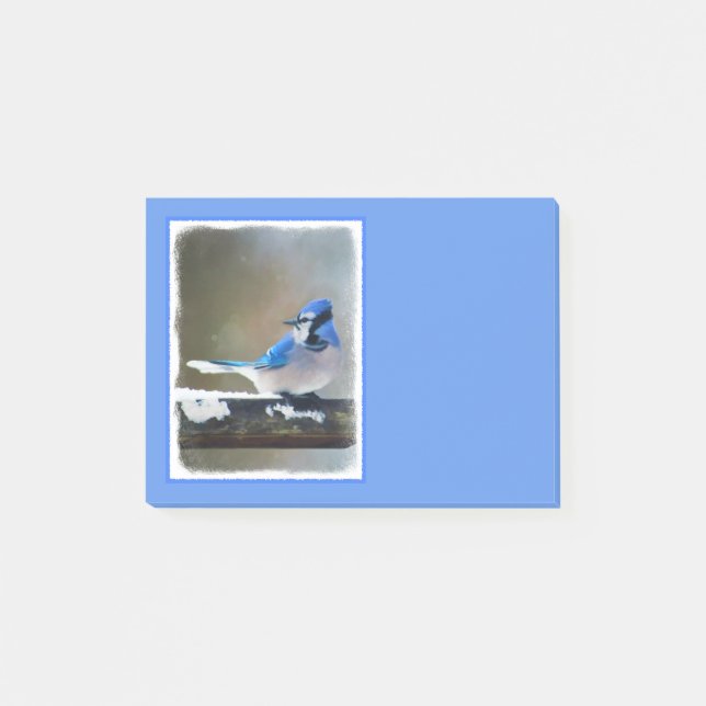 Blue Jay Painting - Original Bird Art Post-it Notes (Front)