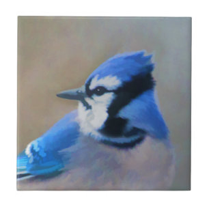 Blue Jay Painting - Original Bird Art Tile