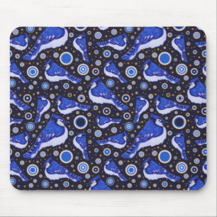 Blue Jay Pattern Mouse Mat
