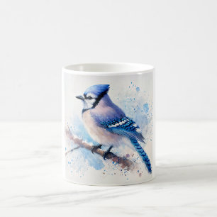 Blue Jay Perched On Branch Art Coffee Mug