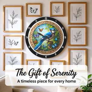 Blue Jay Pine Forest Heritage Large Clock