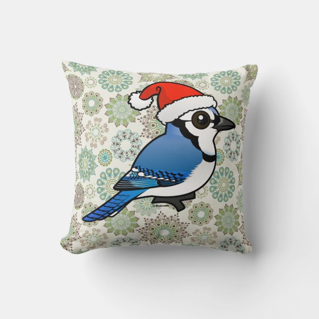 Blue Jay Santa Cushion (Front)