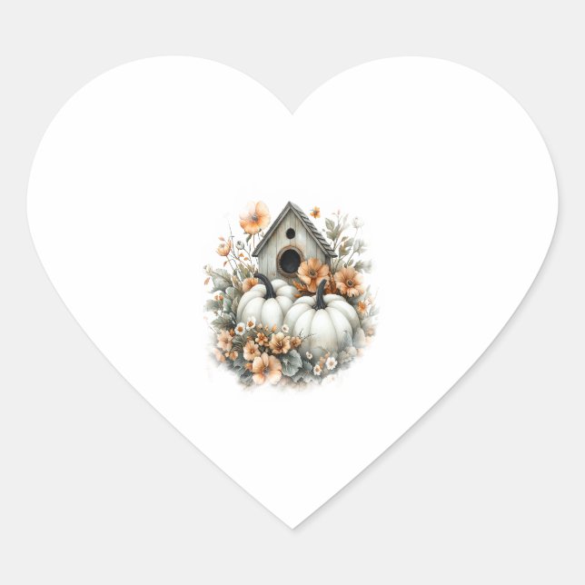 Blue Jay Shirt Country Pumpkin Heart Sticker (Front)