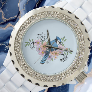Blue Jay Spring Flowers Watch