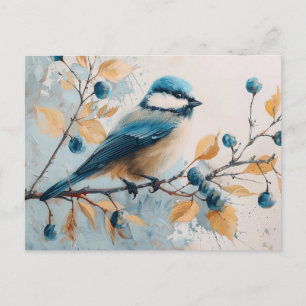 Blue Jay Watercolor Art Postcard