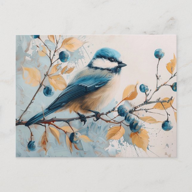 Blue Jay Watercolor Art Postcard (Front)