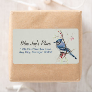 Blue Jay Watercolor Art Return Address Label