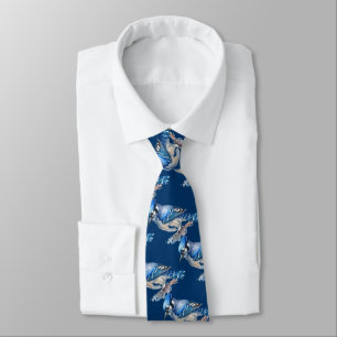 Blue Jay, Watercolor bird Collection Tie