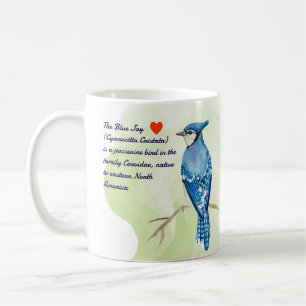 Blue jay watercolor painting coffee mug