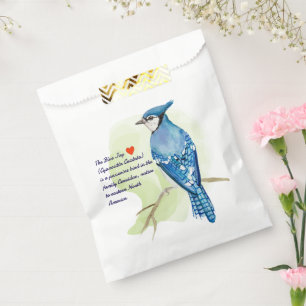 Blue jay watercolor painting favour bags