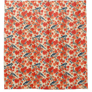 Blue Jays and Autumn Grape Vines Shower Curtain