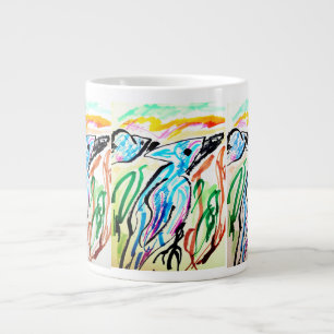 Blue jays flying spring time  large coffee mug
