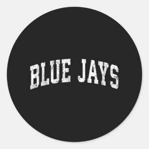 Blue Jays Mascot Vintage Athletic Sports Name Desi Classic Round Sticker