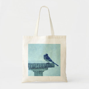 Blue Jays Winter Feeding Painterly Tote Bag