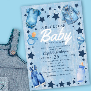 Blue Jean Baby Boy Baby Shower Invitation