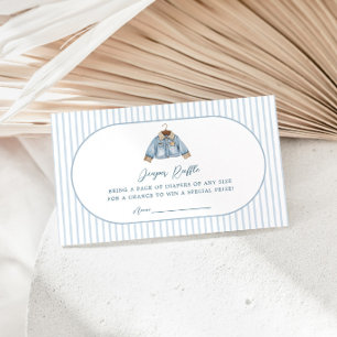 Blue Jean Baby Denim Baby Shower Diaper Raffle Enclosure Card