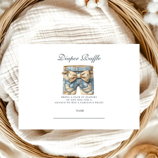 Blue Jean Baby Denim Baby Shower Diapper Raffle Enclosure Card (Creator Uploaded)