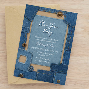 Blue Jean Baby Denim Baby Shower Invitation