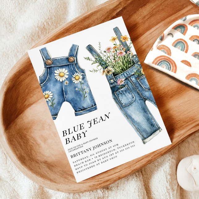 Blue Jean Baby Denim Baby Shower Invitation (Creator Uploaded)